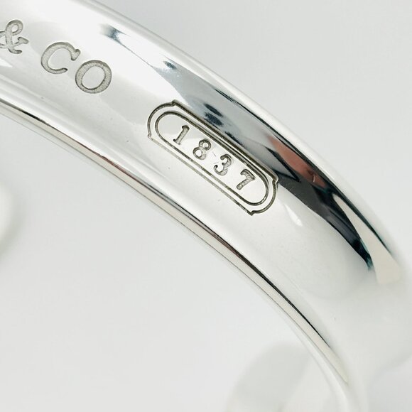 Extra Small 5.75" Tiffany & Co 1837 Wide Cuff Bracelet in Sterling Silver - Picture 1 of 9